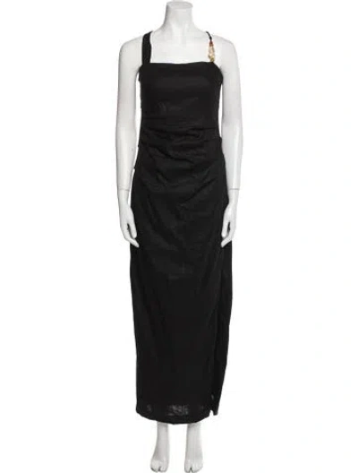 Pre-owned Sir Linen Long Dress W/ Tags In Black