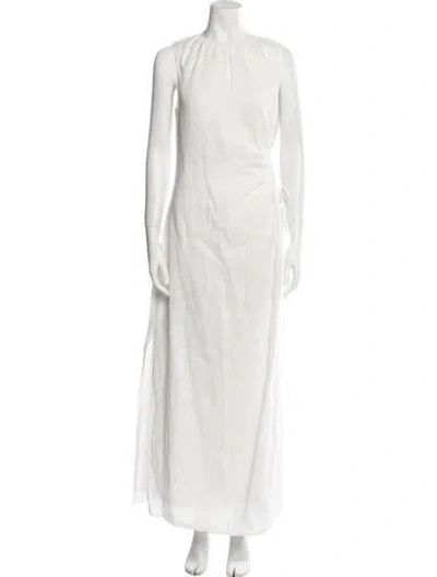 Pre-owned Sir Linen Long Dress In White