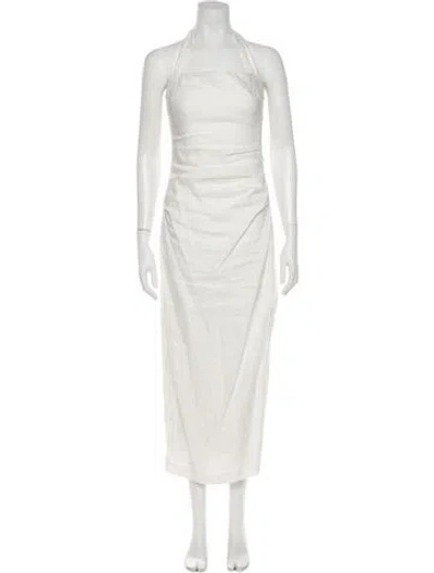 Pre-owned Sir Linen Long Dress In White
