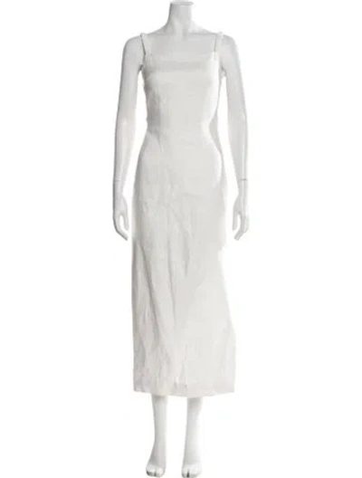Pre-owned Sir Linen Long Dress In White