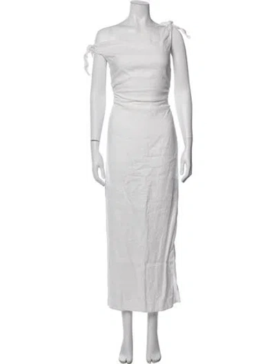 Pre-owned Sir Linen Long Dress In White
