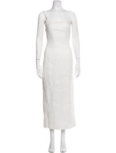 Pre-owned Sir Linen Long Dress In White