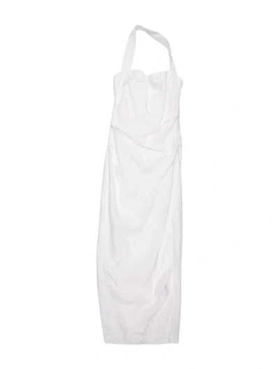 Pre-owned Sir Linen Long Dress In White