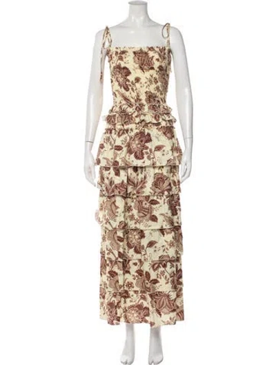 Pre-owned Sir Linen Long Dress In Yellow
