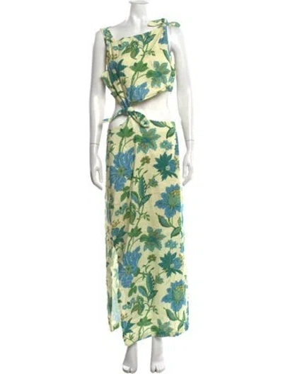 Pre-owned Sir Linen Long Dress In Yellow