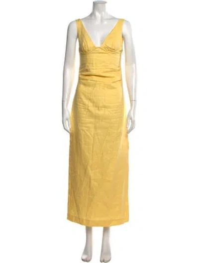 Pre-owned Sir Linen Long Dress In Yellow