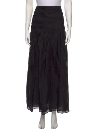 Pre-owned Sir Linen Long Skirt In Black