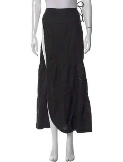 Pre-owned Sir Linen Long Skirt In Black