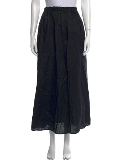 Pre-owned Sir Linen Long Skirt In Black