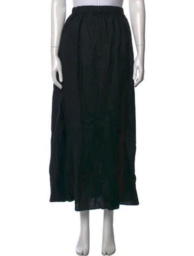 Pre-owned Sir Linen Long Skirt In Black