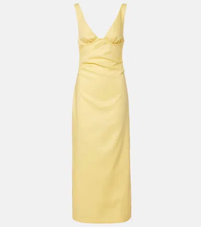Sir Linen Midi Dress In Yellow