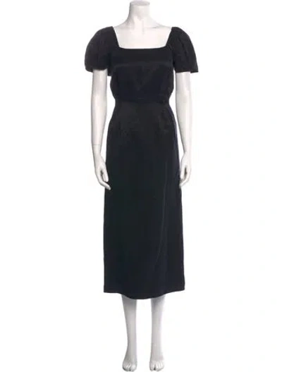 Pre-owned Sir Linen Midi Length Dress In Black