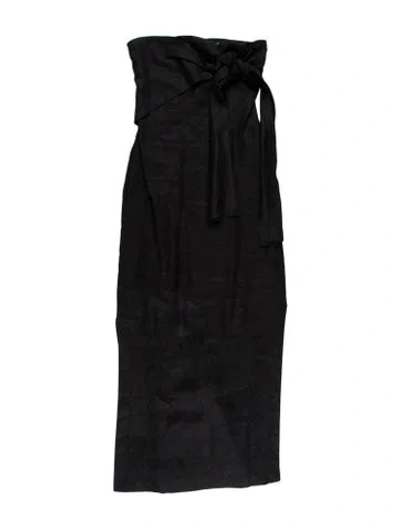Pre-owned Sir Linen Midi Length Dress In Black