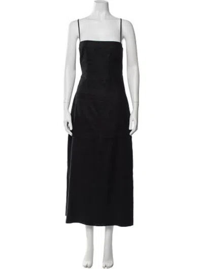Pre-owned Sir Linen Midi Length Dress In Black