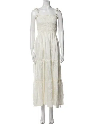 Pre-owned Sir Linen Midi Length Dress In Neutral