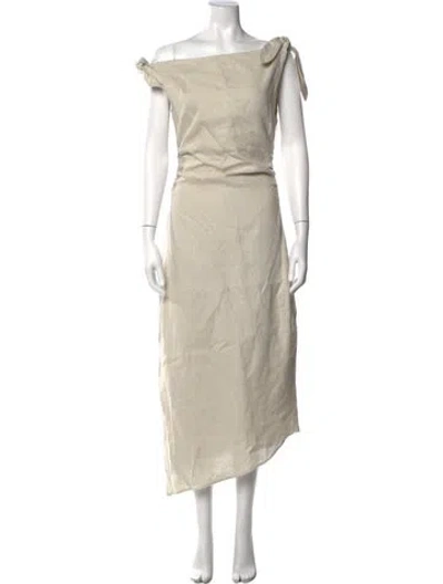 Pre-owned Sir Linen Midi Length Dress In Neutrals