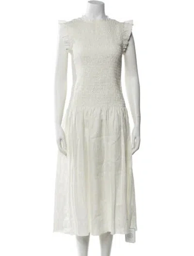 Pre-owned Sir Linen Midi Length Dress In Neutrals