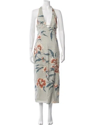 Pre-owned Sir Linen Midi Length Dress In Neutrals