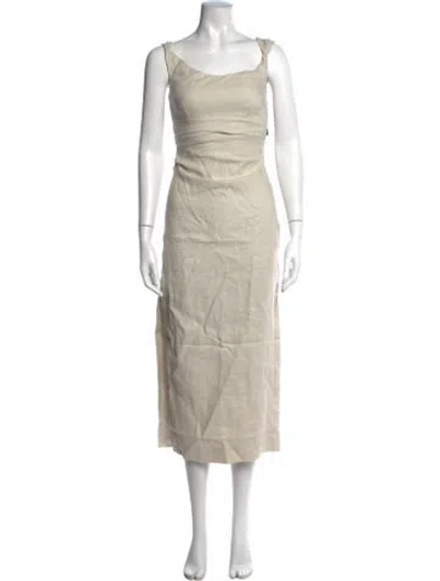 Pre-owned Sir Linen Midi Length Dress W/ Tags In Neutrals