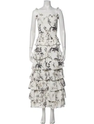 Pre-owned Sir Linen Midi Length Dress In White