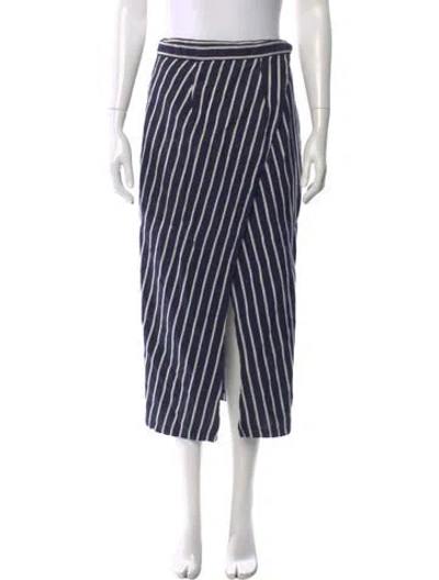 Pre-owned Sir Linen Midi Length Skirt In Blue