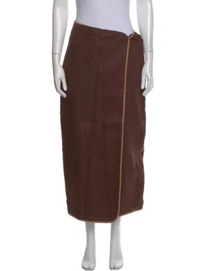 Pre-owned Sir Linen Midi Length Skirt In Brown