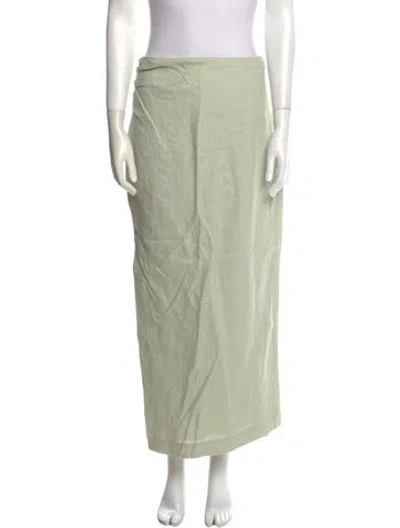 Pre-owned Sir Linen Midi Length Skirt W/ Tags In Green