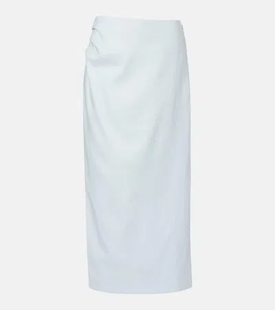 Sir Linen Midi Skirt In Blue