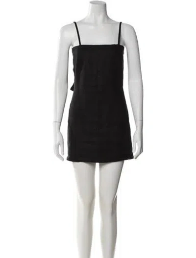 Pre-owned Sir Linen Mini Dress In Black