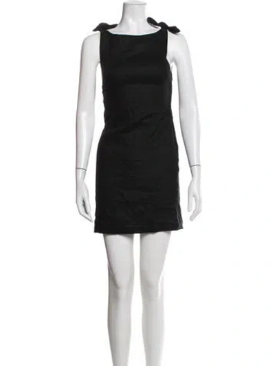 Pre-owned Sir Linen Mini Dress In Black