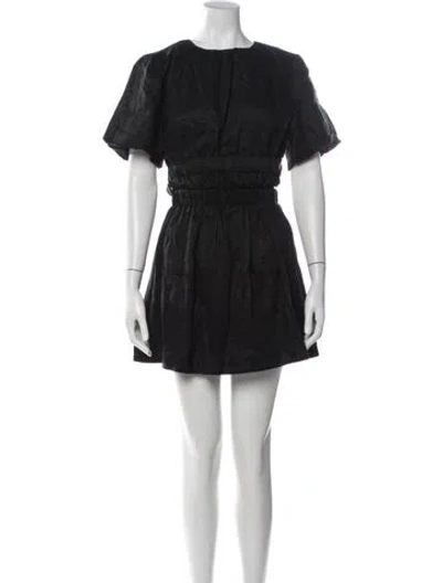 Pre-owned Sir Linen Mini Dress In Black