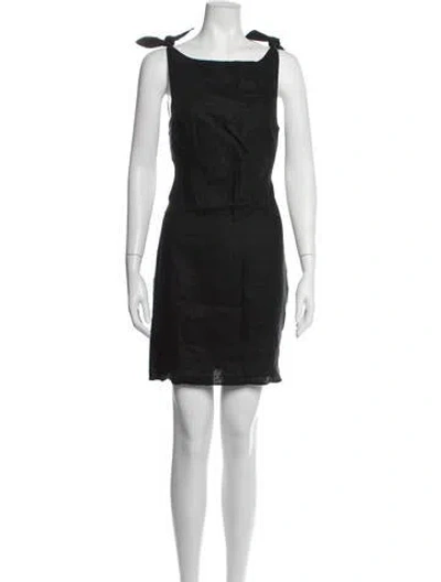 Pre-owned Sir Linen Mini Dress In Black