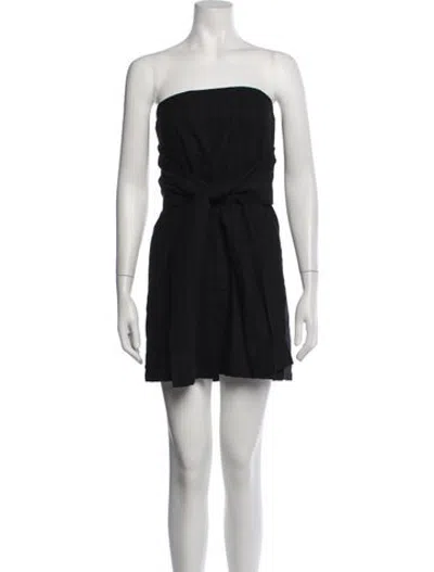 Pre-owned Sir Linen Mini Dress In Black