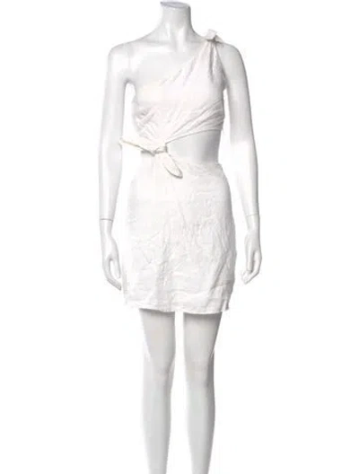Pre-owned Sir Linen Mini Dress In White