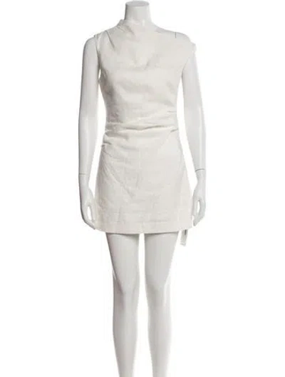 Pre-owned Sir Linen Mini Dress In White