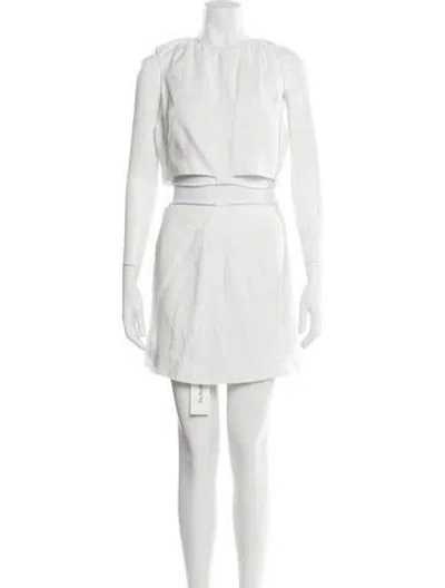 Pre-owned Sir Linen Mini Dress In White