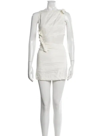 Pre-owned Sir Linen Mini Dress In White