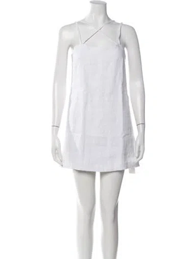 Pre-owned Sir Linen Mini Dress In White