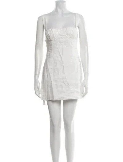Pre-owned Sir Linen Mini Dress In White