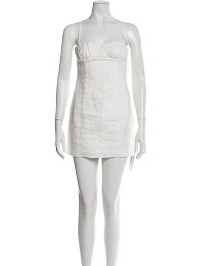Pre-owned Sir Linen Mini Dress In White