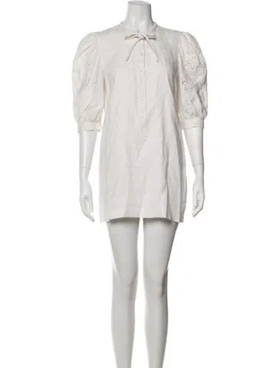 Pre-owned Sir Linen Mini Dress In White