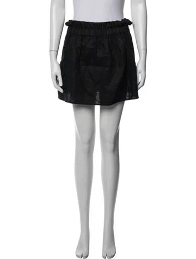 Pre-owned Sir Linen Mini Skirt In Black