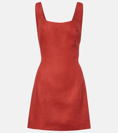 Sir Linen Minidress In Red