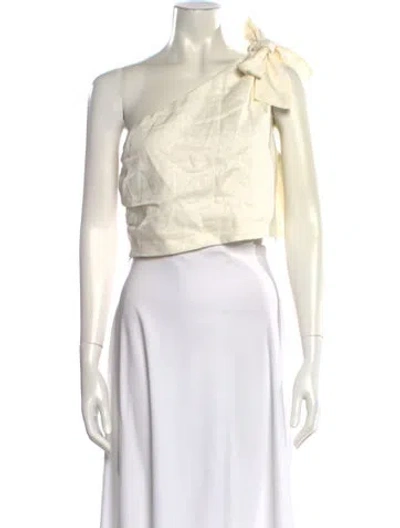 Pre-owned Sir Linen One-shoulder Top In Neutral
