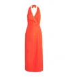 Sir Linen Panettone Midi Dress In Orange