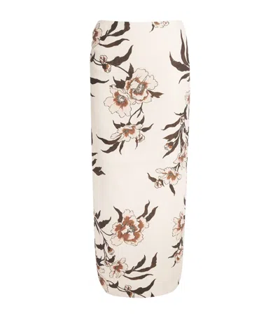 Sir . Linen Peony Asymmetric Maxi Skirt In Multi