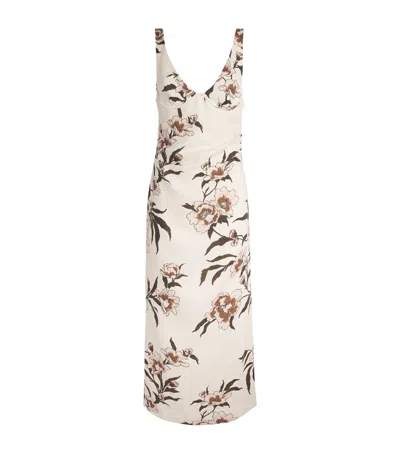 Sir . Linen Peony Balconette Maxi Dress In Multi