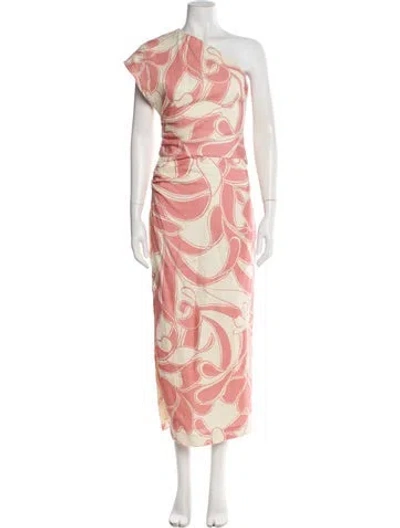 Pre-owned Sir Linen Printed Skirt Suit In Pink