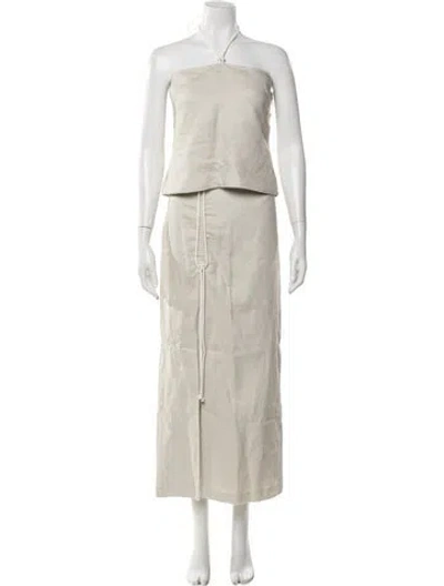 Pre-owned Sir Linen Skirt Set In White
