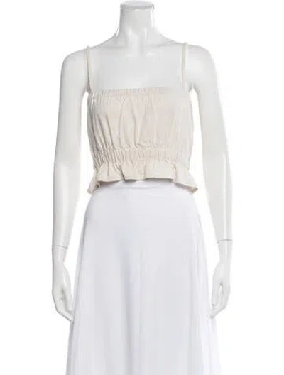 Pre-owned Sir Linen Square Neckline Crop Top In Neutral